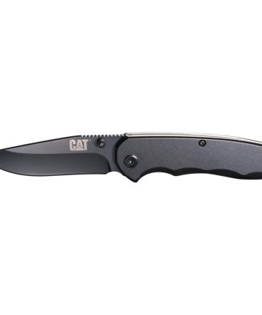7″ Drop Point Folding Knife Black Anodized Handle