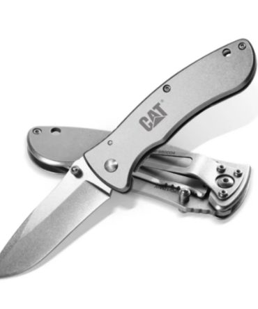 7″ Drop Point Folding Knife Stainless Steel Handle