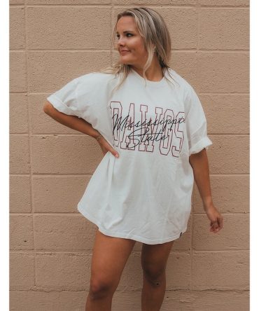 Mississippi State Owen Outline Oversized Tee