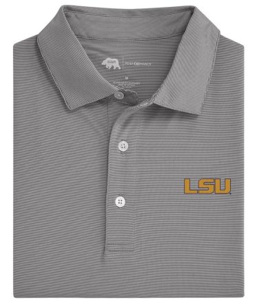 Onward Reserve – Hairline Stripe LSU Performance Polo