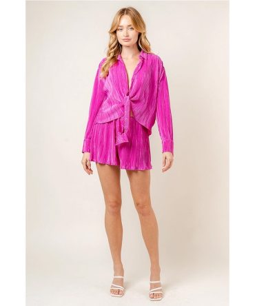 Zoey Plisse Crinkle Shorts