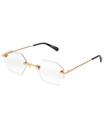 9FIVE 40 Helios 24K Gold Clear Lens Glasses