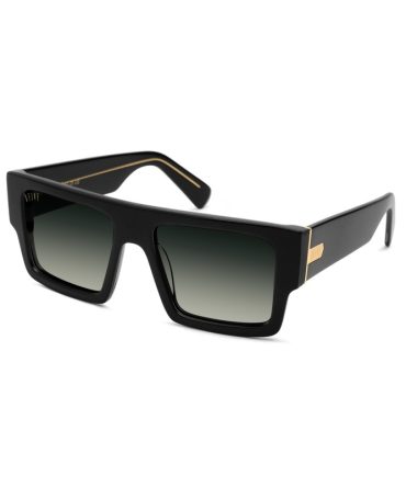 9FIVE Diego Black & 24K Gold – Green Gradient Sunglasses