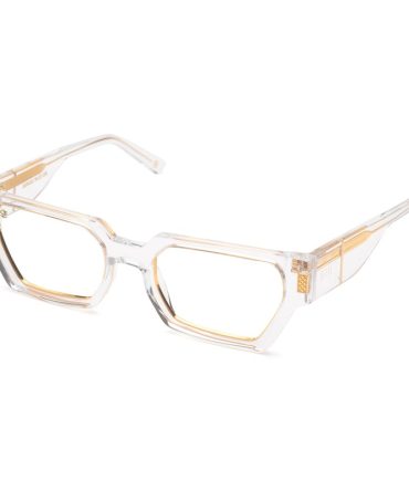 9FIVE Locks XL Crystal & 24K Gold Clear Lens Glasses