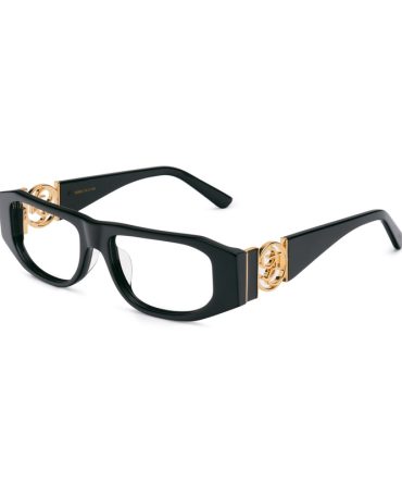 9FIVE Novem Loc Black & 24K Gold Clear Lens Glasses
