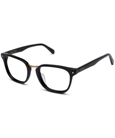 9FIVE Olson Black & 24K Gold Clear Lens Glasses