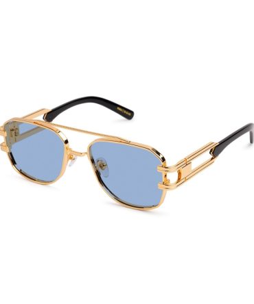 9FIVE Royals Black & 24K Gold – Sky Blue Sunglasses