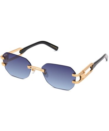 9FIVE Royals Lite Black & 24K Gold – Midnight Blue Gradient Sunglasses