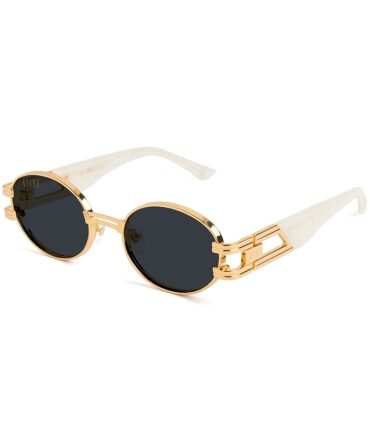 9FIVE St. James Marble Croc & 24K Gold Sunglasses