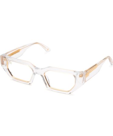 9FIVE Vincent Crystal & 24K Gold Clear Lens Glasses