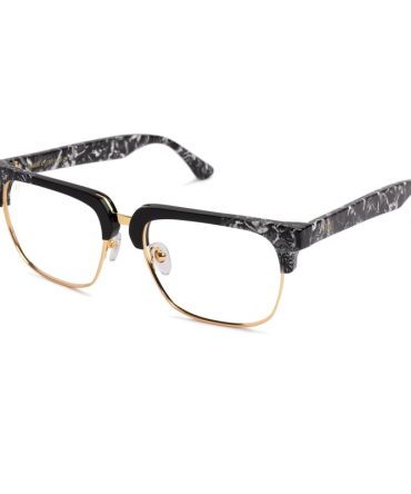 9FIVE Belmont XL Black & White Onyx Clear Lens Glasses