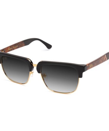 9FIVE Belmont XL Gold Marble & 24K Gold – Gradient Sunglasses