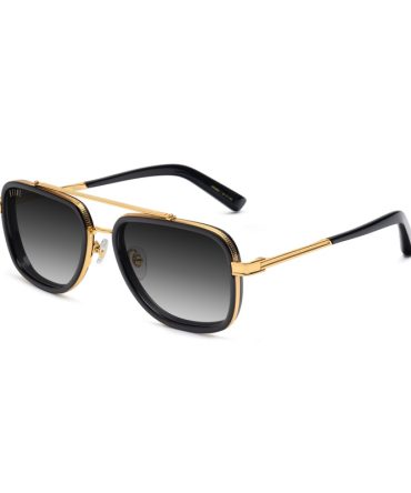 9FIVE Crowns Black & 24K Gold – Gradient Sunglasses