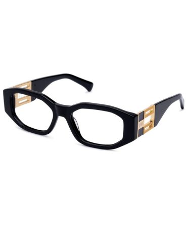 9FIVE Levels Black & 24K Gold Clear Lens Glasses