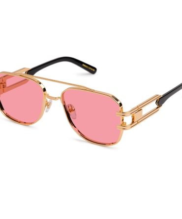 9FIVE Royals XL Black & 24K Gold – Rose Sunglasses